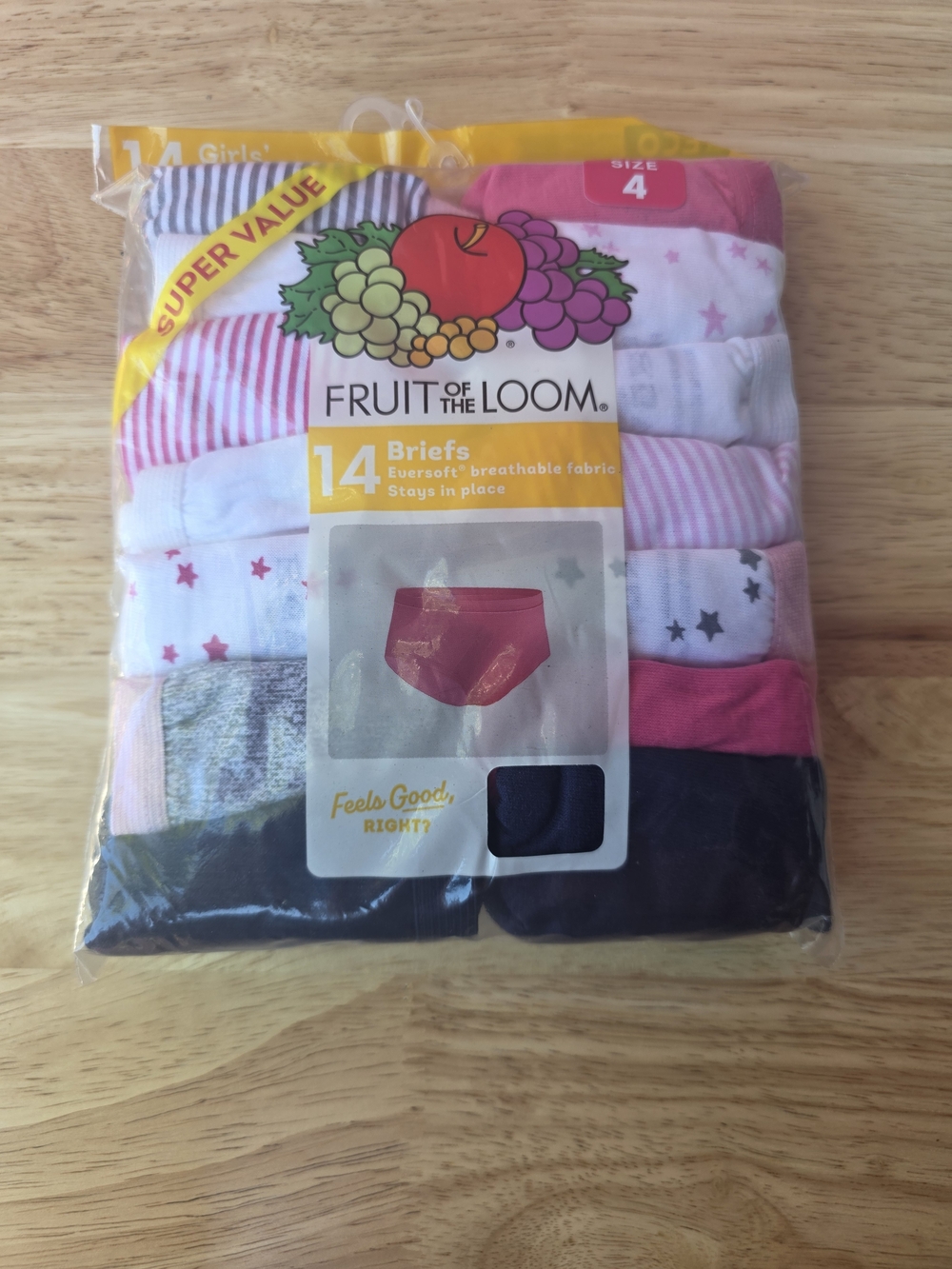 Fruit of the Loom Girls 14-Pack Briefs in Pink, White, Gray